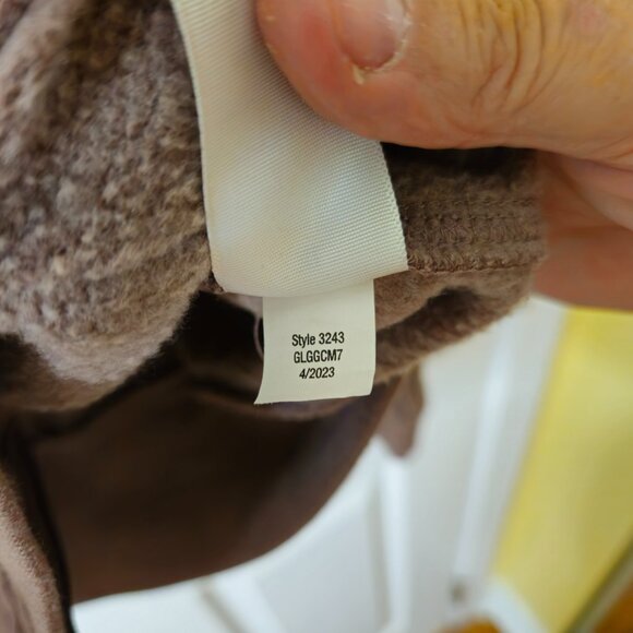 Aero 1987 Hoodie Womens Sz XL New York Flower Full Zip Pockets Taupe Fleece Line - Picture 7 of 7